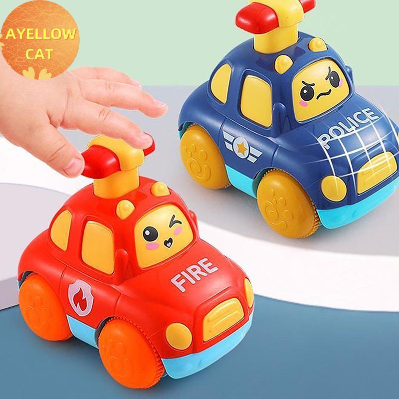 AYellowcat Carros De Brinquedo Para Bebês , Presente Meninos , Pressione E Ir , Desenhos Animados , Brinquedos Educativo