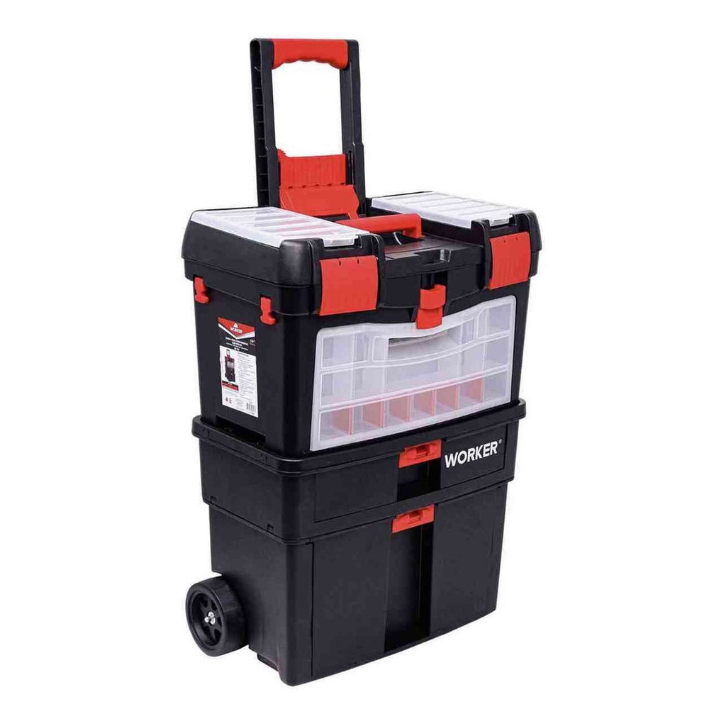 Caixa Organizador Ferramentas Rodas 24 Pol. Oficina Worker em Oferta na Shopee