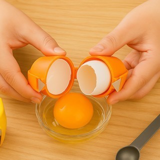 Quebrador De Ovo Prático Fácil Inox Para Cozinha Doméstica Cores Sortidas em Oferta na Shopee