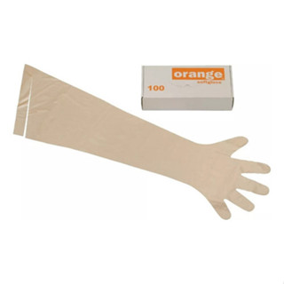 Luva P/ Palpação Bovina Orange C/ Laço - 90 Cm Cx. 100 Unid em Oferta na Shopee