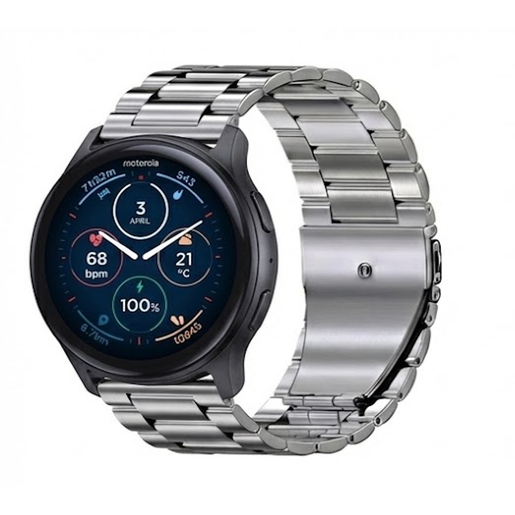 Pulseira De Aço Inoxidavel Metal Compatível Relogio Motorola Moto Watch Fit / Moto Watch 120