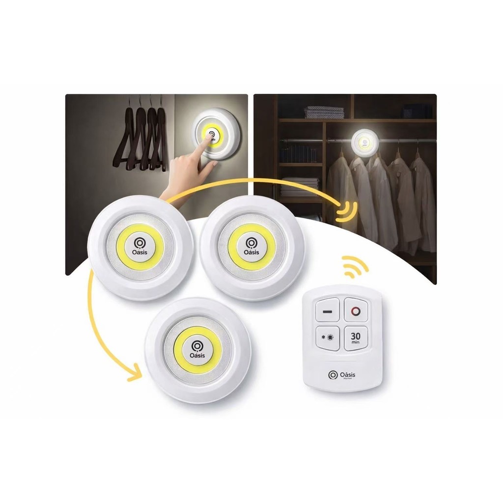 Kit 3 Lâmpadas LED Spot com Controle Remoto Fácil em Oferta na Shopee