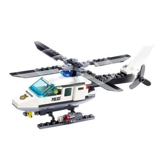 102pcs Helicóptero da Polícia Blocos de Construção Criativos DIY Série de Polícia da Cidade Brinquedos de Tijolos para M