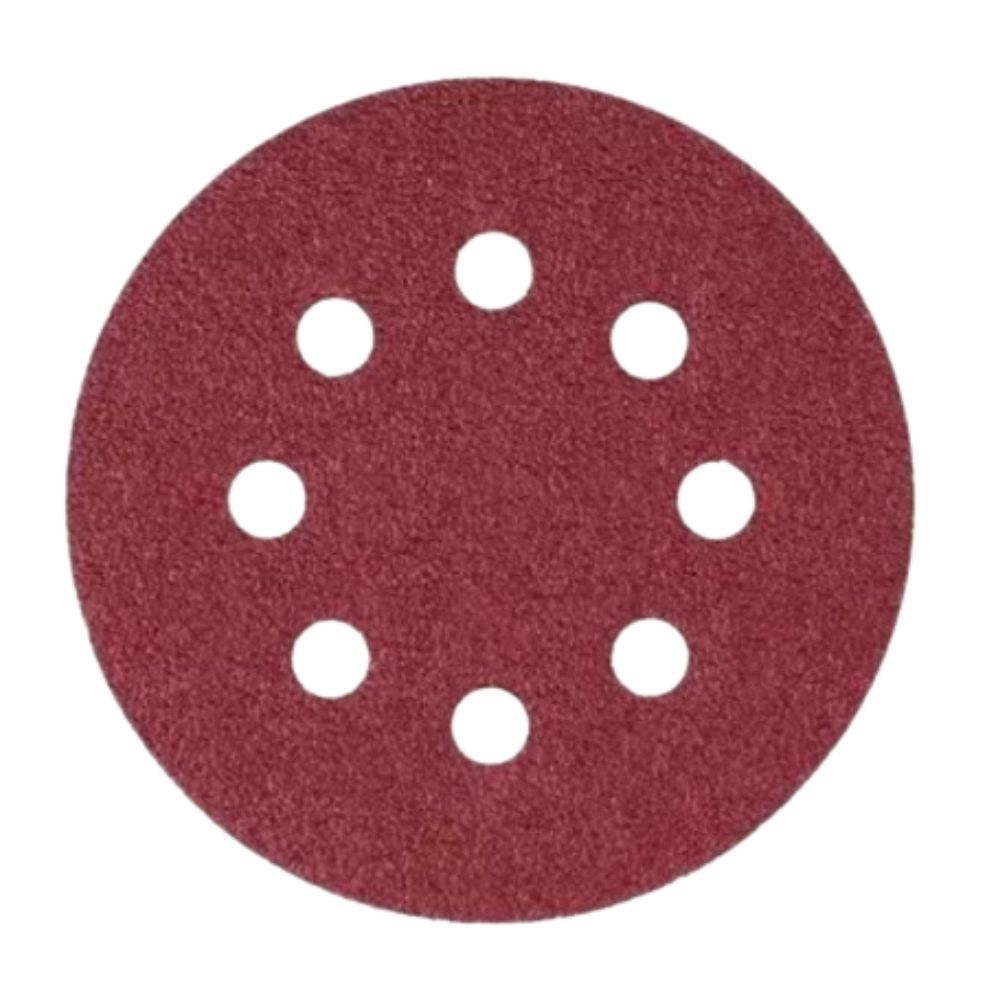 Disco De Lixa 125mm Grão 60 Com 8 Furos 10 Unidades Fertak