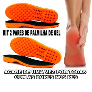 KIT COMBO 2 PARES PALMILHA ORTOPÉDICA DE GEL ANATOMICA
