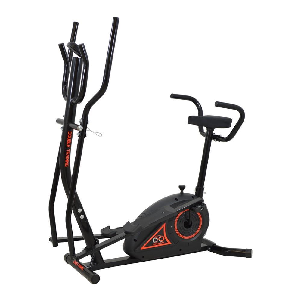 Elíptico Magnético Double Training 1 Monitor 5 Funções Preto