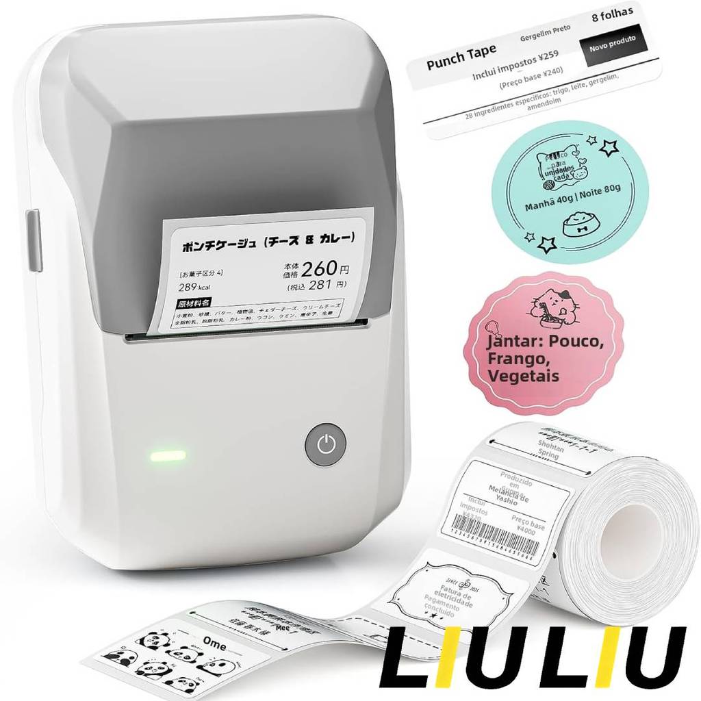 Impressora de Etiquetas Portátil B1 Bluetooth 2” | Térmica Sem Tinta, Compatível iOS/Android para Casa e Negócios