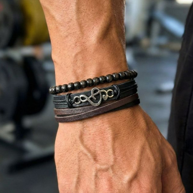 KIT 3 PULSEIRAS EM COURO E METAL – 3 EM 1 AJUSTÁVEL PARA TODOS OS PULSOS em Oferta na Shopee