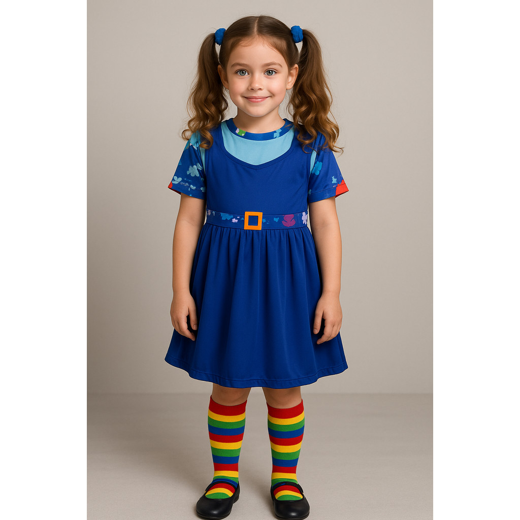 Vestido Infantil Menina Chiquititas + meia colorida 3 peças