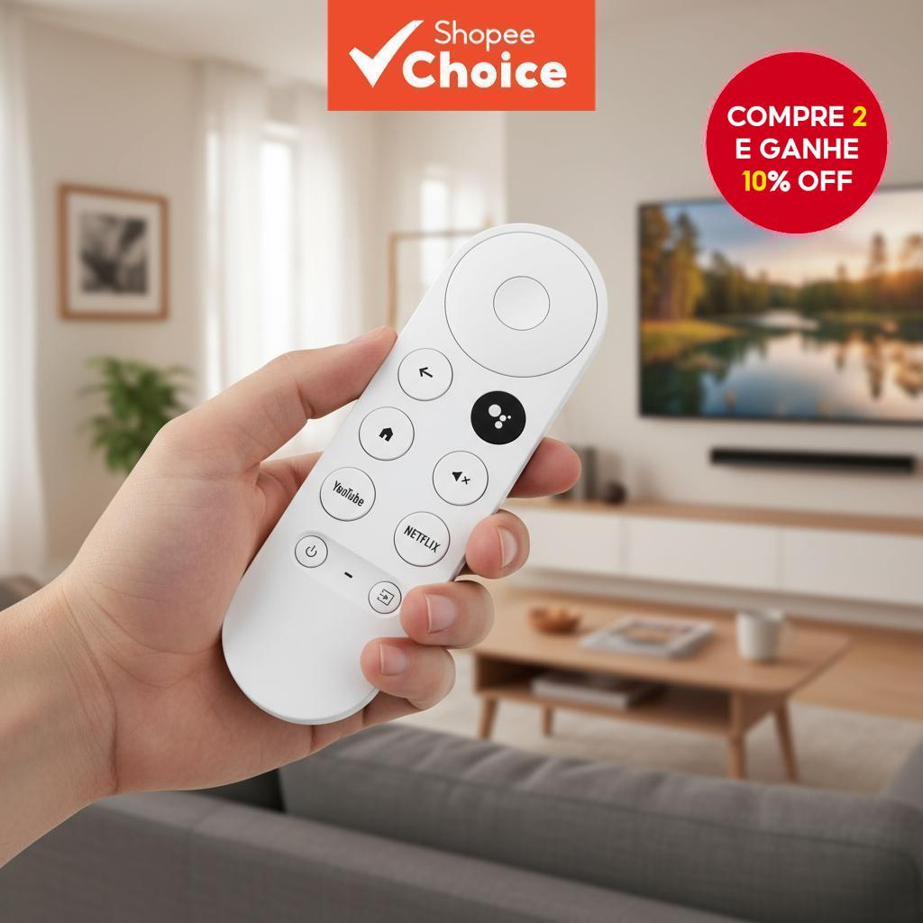 Controle Remoto Universal por Voz para Google Chromecast 4K Snow Smart TV Substituição para G9N9N GA01920-US