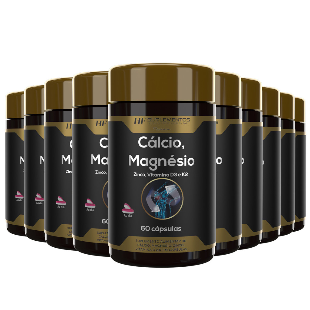 10X CALCIO MAGNESIO ZINCO VIT D3 K2 60CAPS HF SUPLEMENTS