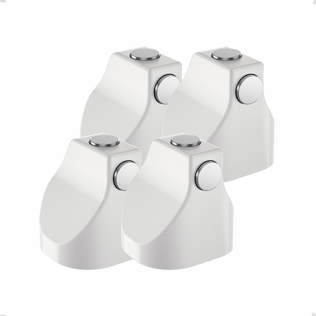 Kit 4 Trava Porta Magnetico Fixador Piso Parede Branco Stam