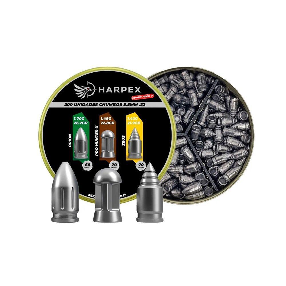 MIX Chumbinho Harpex Orion, Pro Hunter X, Zeus 5,5mm 200 em Oferta na Shopee