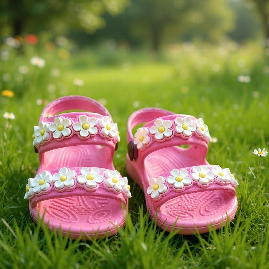 Sandália Papete Coração Infantil Menina Borboletas Flor Feminina Leve Confortável Antiderrapante