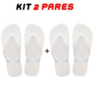 Kit 2 Chinelos Masculino Havanas Branco e Preto em Oferta na Shopee