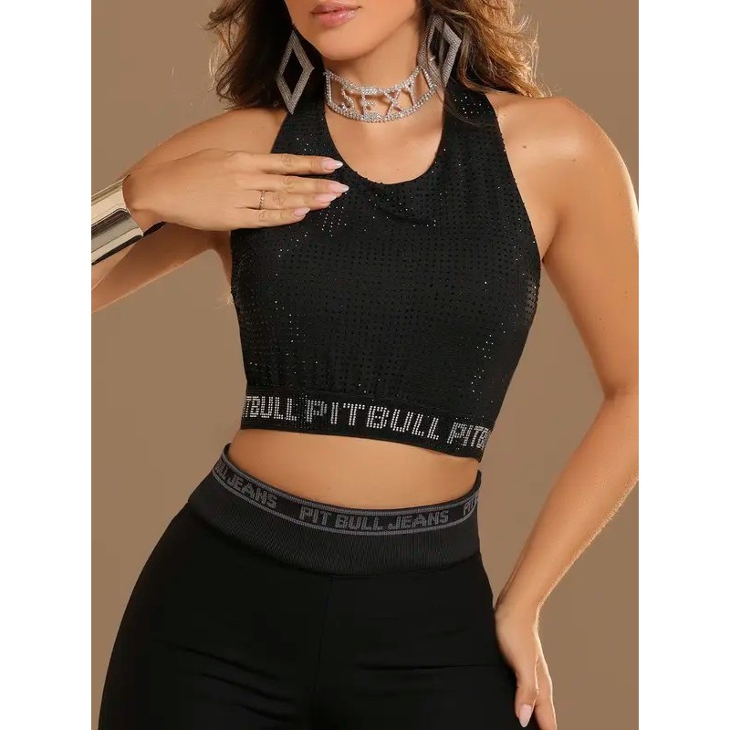 Cropped Conceito Elegante e Sofisticado com Pedrarias