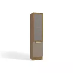 Paneleiro de Cozinha Modulado Botanic M626 c/ 2 Portas c/ 1 Tela 50cm Nogueira/Fendi - Kappesberg