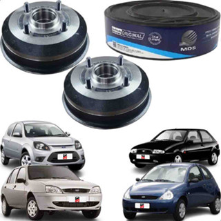 Par 2 Tambor De Freio Traseiro Com Cubo Ford Ka Fiesta. em Oferta na Shopee