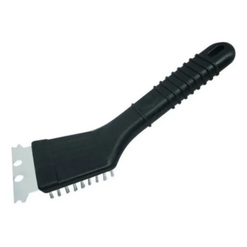 Escova Para Grelha  Cerdas de Aço WELLMIX Limpa Grelha de Churrasqueira Com Raspador