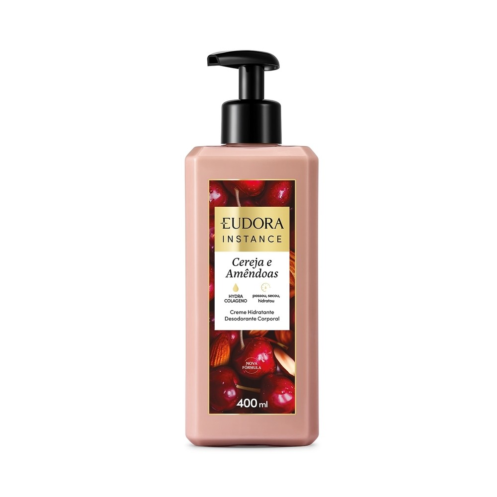 Eudora Instance Cereja e Amêndoas Creme Hidratante Desodorante Corporal 400ml