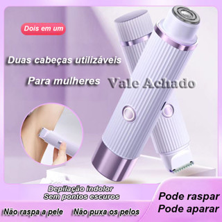 Depilador Elétrico Feminino Recarregável Removedor De Pêlos Portátil Navalha Dupla 2 Em 1 em Oferta na Shopee