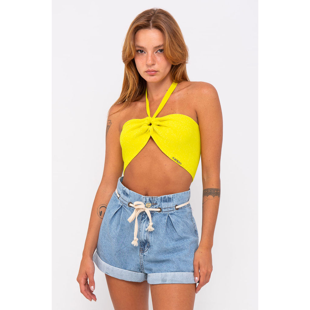 Top Tricot Liso 6 Estilos em 1 Planet Girls Amarelo Médio