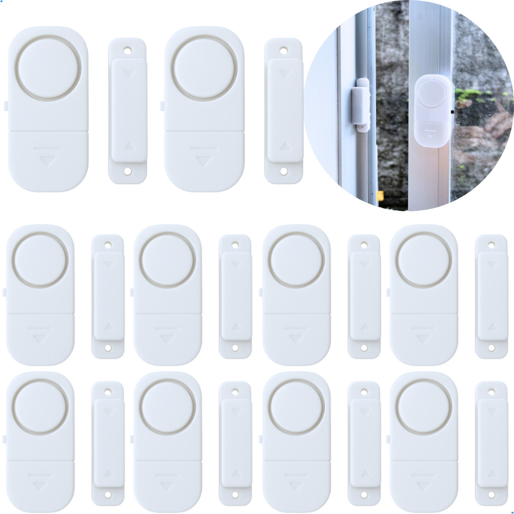 10 alarme residencial sensor de abertura janela e porta, sonoro magnético sem fio