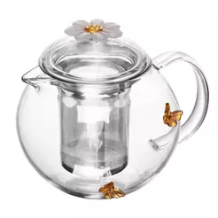 Chaleira com Difusor 600ml Vidro Borossilicato Sun Garden Wolff para Chá Infusões Servir Bebidas Quentes Mesa Posta Casa