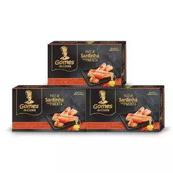 Kit 3 UN - Filés de Sardinha em Óleo com Pimenta - 125g - Gomes da Costa