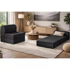 Sofá Cama Solteiro New Extra Courano Preto - Paropas