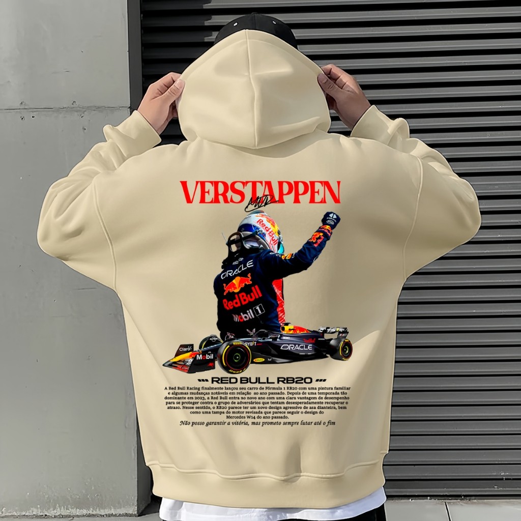 Moletom Canguru Max Verstappen F1 Masculino Unissex Casaco de Frio Capote Capuz Fórmula 1 2025 em Oferta na Shopee