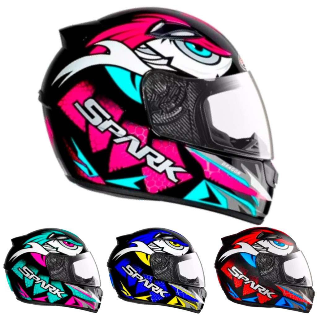 Capacete Dragon Fechado Ebf New Spark Moto Narigueira Masculino Feminino