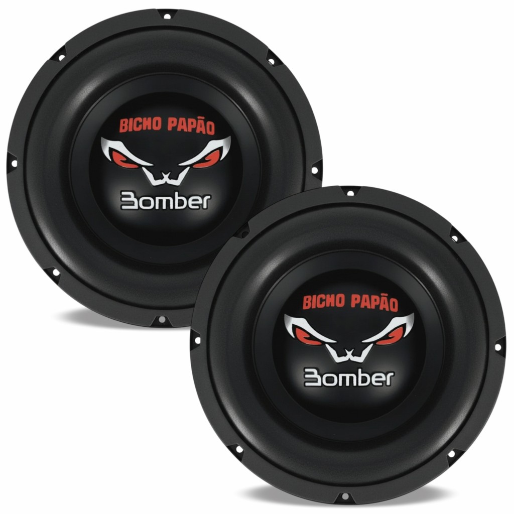Kit 2 Alto Falantes Subwoofer 8 Pol Bomber Bicho Papão 600 Watts RMS 4 Ohms Compacto Potente em Oferta na Shopee