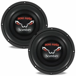 Kit 2 Alto Falantes Subwoofer 8 Pol Bomber Bicho Papão 600 Watts RMS 4 Ohms Compacto Potente