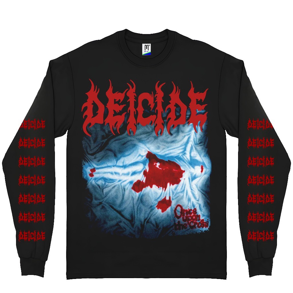 DEICIDE-ONCE Sobre O Azul Cruzado | Contras De Mercadorias Etiquetadas kaos Musik Banda Camiseta Manga Longa 100 % Algod