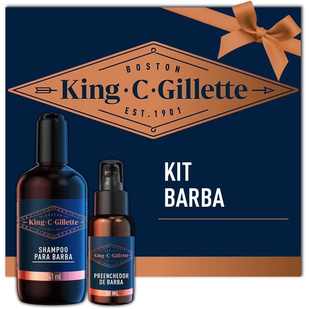 Kit King C. Gillette para Barba Shampoo 241ml + Sérum Preenchedor 50ml