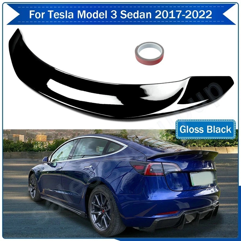 Para 2017-2022 TESLA Modelo 3 V Estilo HIGHKICK GLOSS Preto Tronco Traseiro SPOILER WINGauto Peças Decoração De Carro