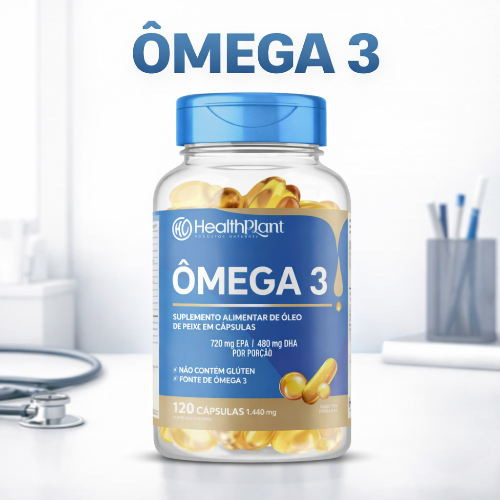 Suplemento  Ômega 3 1400mg Em Cápsulas 100% Original | 120 Cápsulas Óleo De Peixe Ácido Elcosapentanoico