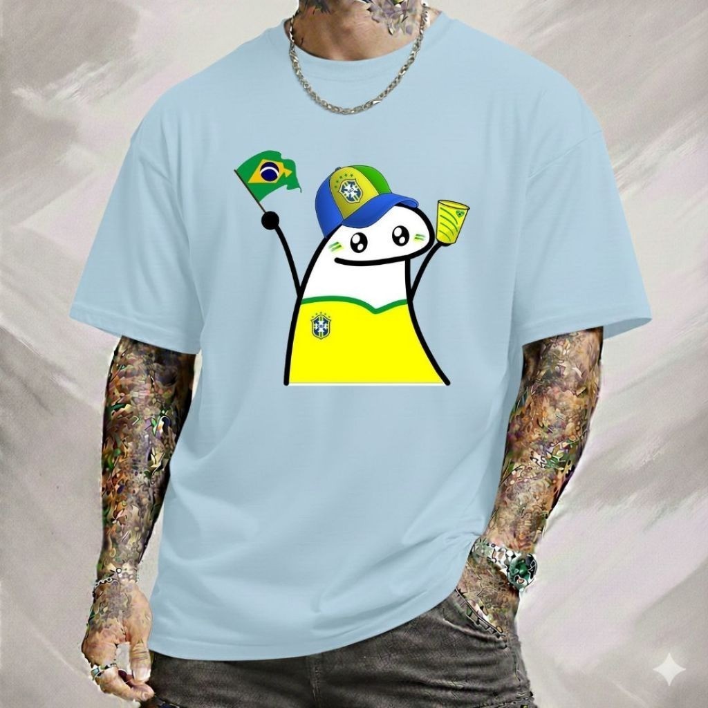 Camiseta Copa do Mundo 2026 Brasil Unissex Torcedor Meme Emojis Lançamento