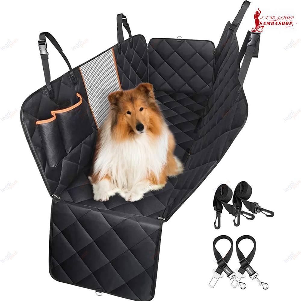 Capa Impermeável de Luxo para Banco de Carro com Cinto de Segurança para Cães e Gatos
