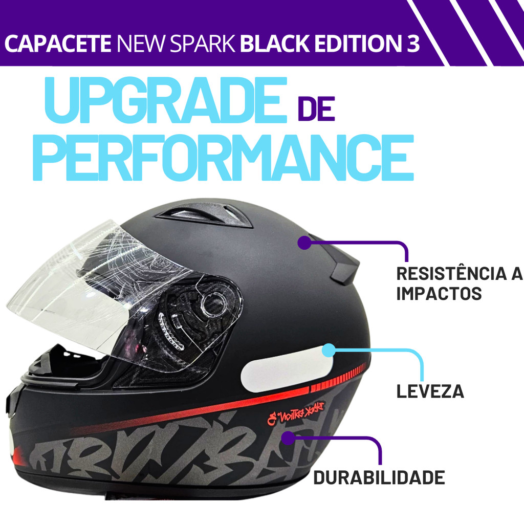 Capacete Ebf New Spark Black Edition 3 Preto Rosa Fosco — imagem 2 de 2