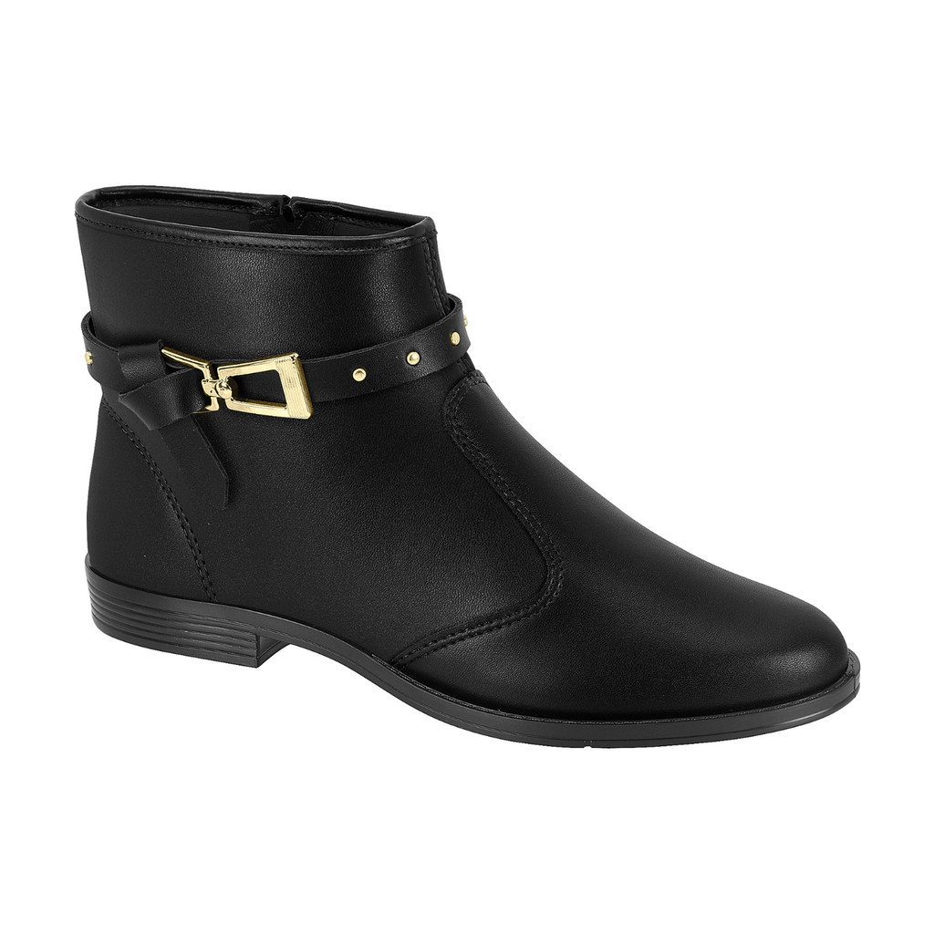 Bota Feminina Moleca Cano Curto Coturno Salto Grosso Baixo