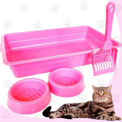 Kit Bandeja Higiênica Para Areia De Gato Banheiro de Gatos