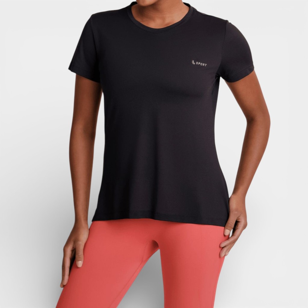 Camiseta Lupo Crepe AirDry Feminina - Preto em Oferta na Shopee