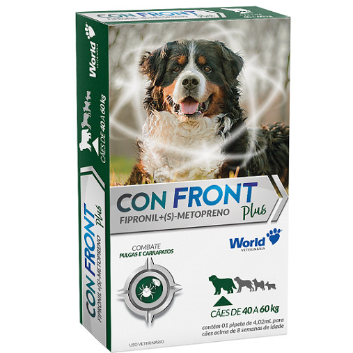 Con Front Plus Anti-Pulgas e Carrapatos 4,02ml 40Kg a 60Kg - World
