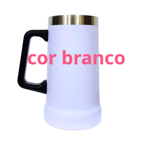 Copo Caneca Térmica 710ML Aço inox, Para Chopp, Cerveja COR BRANCO em Oferta na Shopee