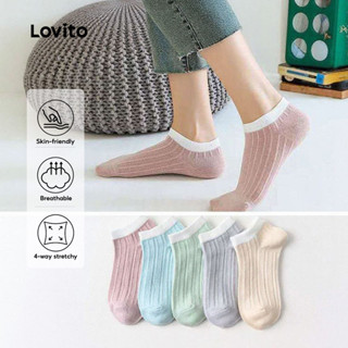 Lovito Meias Casuais 10 Pares Macias Respiráveis ​​e Com Elasticidade Em 4 Direções Para Mulheres LNE130208 em Oferta na Shopee
