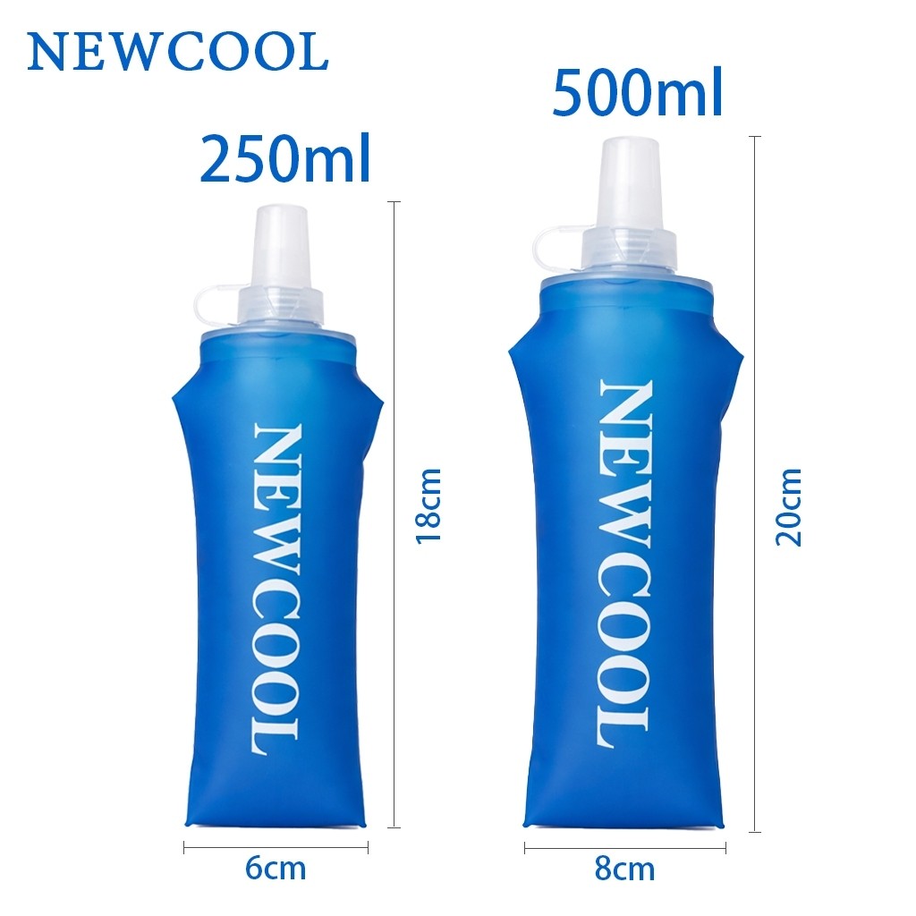 NEWCOOL 250ml 500ml Garrafa De Água Dobrável De Silicone Macio Ao Ar Livre Esporte Viajar Correndo Chaleira Hidratação