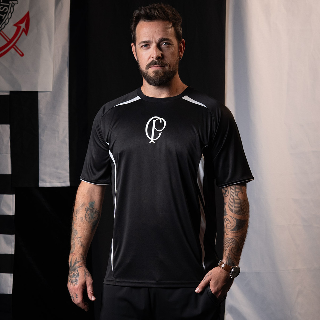Camisa Corinthians Dry Performance 90 Black Edition CP Masculina em Oferta na Shopee