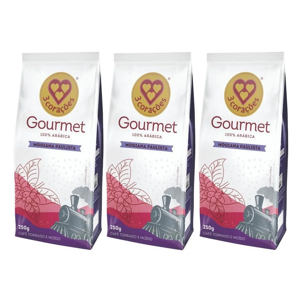 Kit 3 Café Gourmet 3 Corações Mogiana Paulista 250g